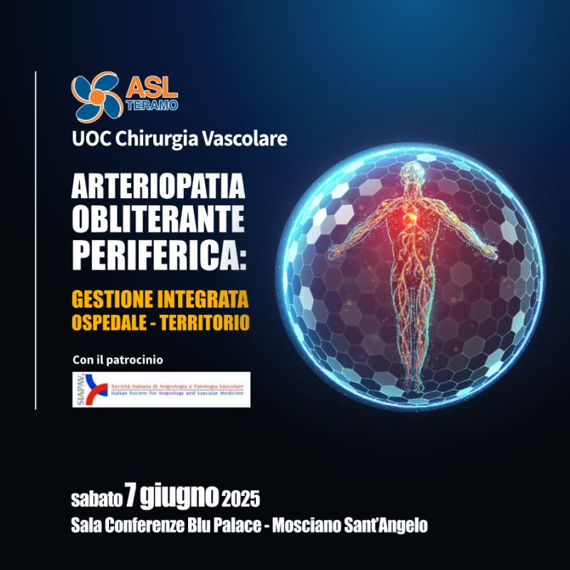 Arteriopatia obliterante periferica: gestione integrata ospedale - territorio&quot; 7 giugno 2025